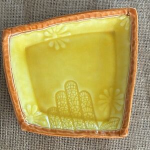 Sunshine Yellow and Warm Orange Ceramic Plate